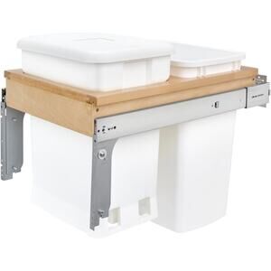 REV-A-SHELF Wood Top Mount Pullout Waste and Compost Container / 4WCTM-18CKWHSCD